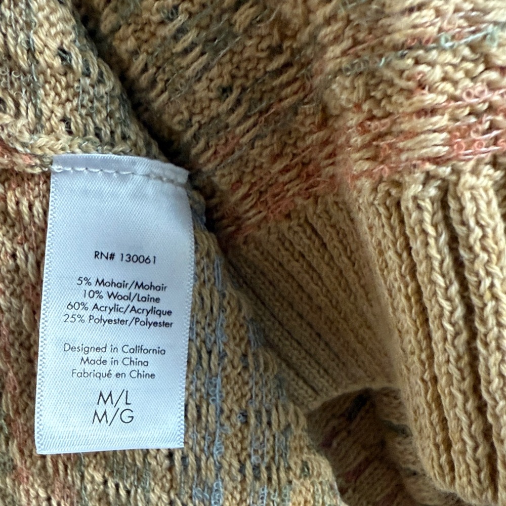 L SPACE ENCINITAS CARDIGAN Duster Cover Up Tan Color size Medium Large - Picture 6 of 15